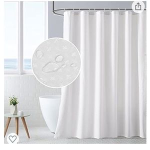 Waffle Weave Shower Curtain with 12 Hooks white